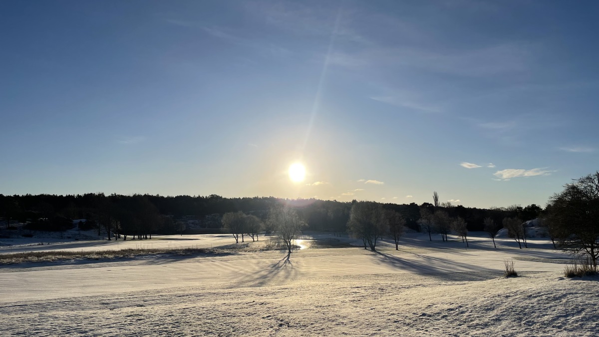 Foto: Vy över hål 11 och 12, 2025-01-02